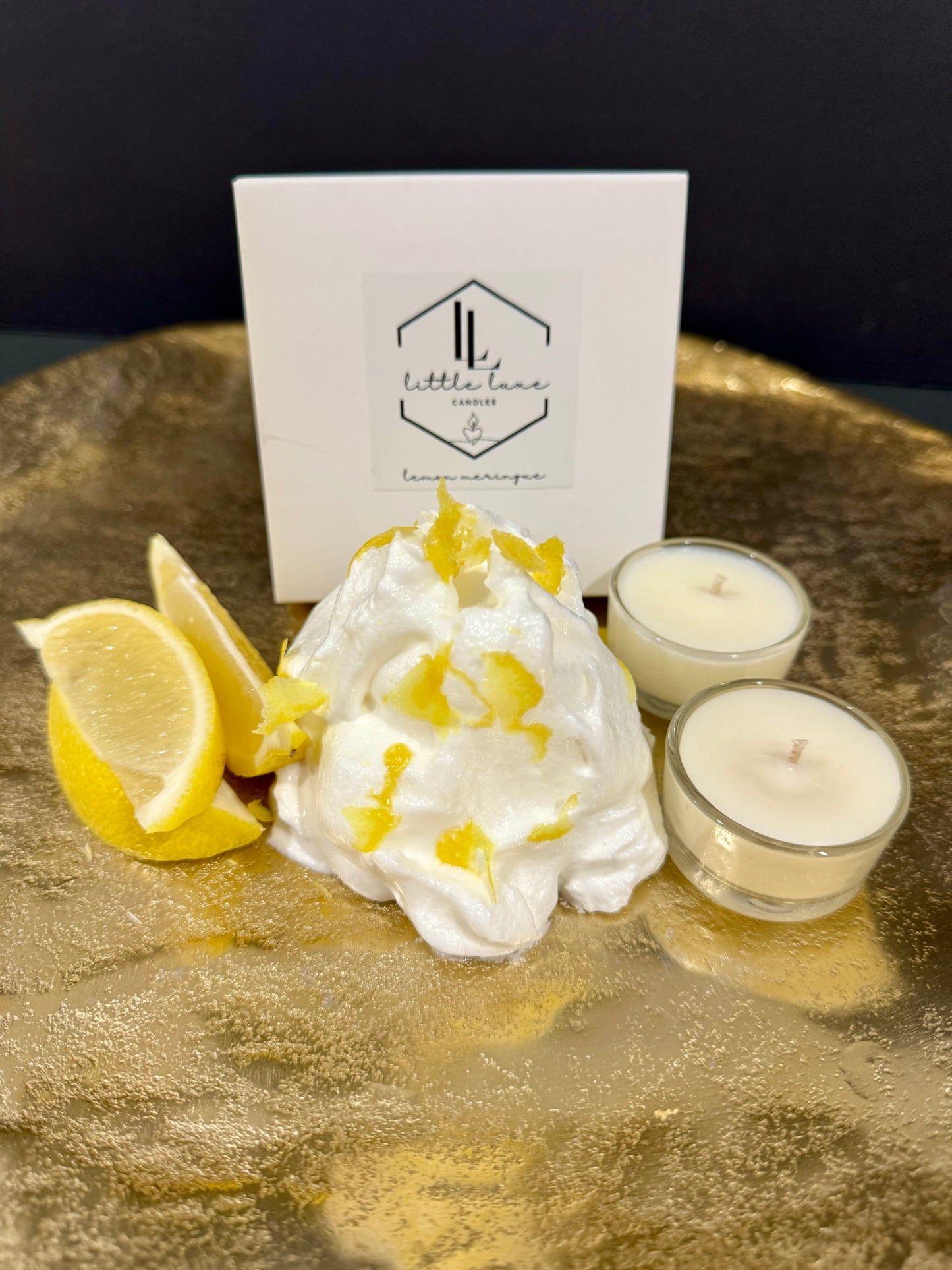 Glass Tea Light Candles - 4 Pack Lemon Meringue
