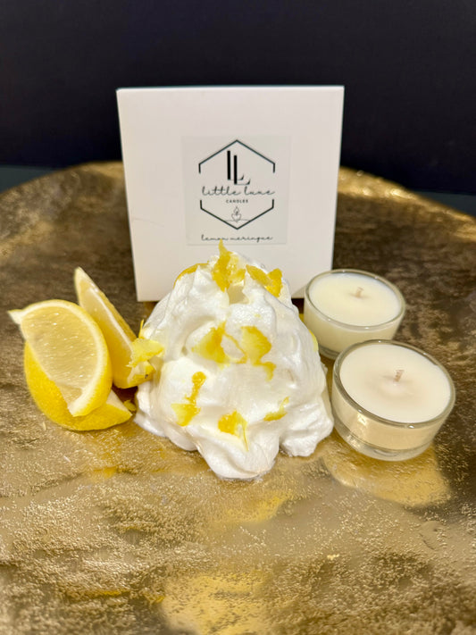 Glass Tea Light Candles - 4 Pack Lemon Meringue