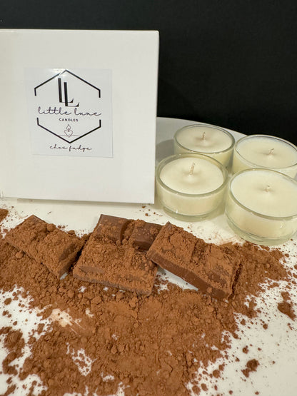 Glass Tea Light Candles - 4 Pack Choc Fudge